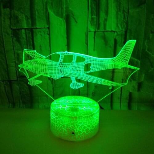 New Aircraft 3d Led Night Light Colorful Touch Remote Control Night Lamp USB Gift Home Atmosphere Table Lamp