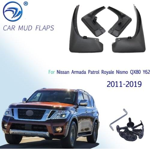 4PCS Mud Flaps Mudguard For Nissan Armada Patrol Royale Nismo QX80 Y62 2011-2019 Splash Guard Mudflap 2012 2013 2014 2015 2016