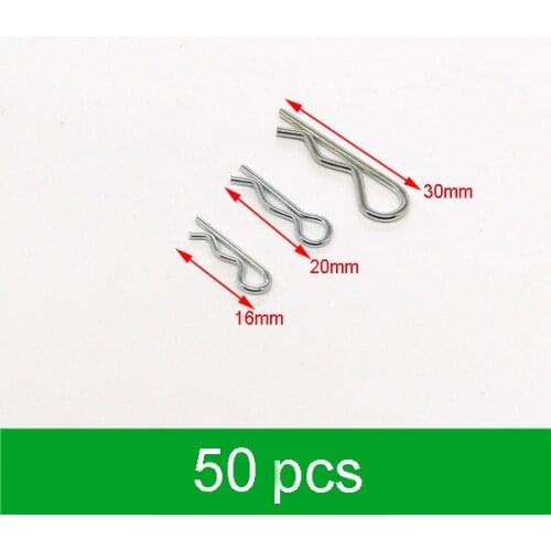 50Pcs R-type Body Shell Clips Pin Small/Big R Clips For 1/8 1/10 1/16 RC Model Cars Toys Parts Accessories 02053 86090 85734
