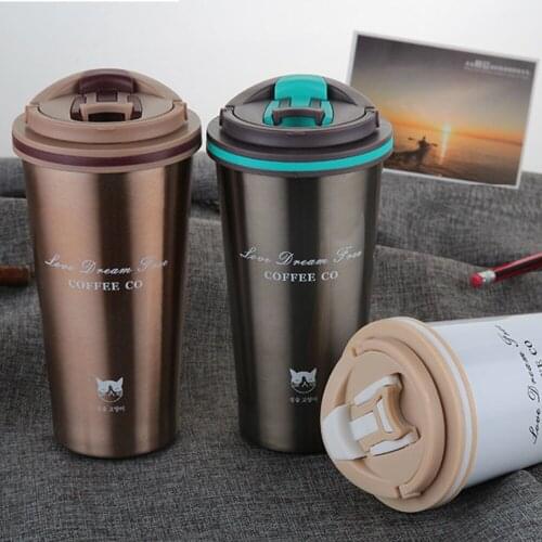 500ML Thermos Mug Coffee Cup with Lid Thermocup Seal Stainless Steel vacuum flasks Thermo mug for Car Water Bottles 301-0776