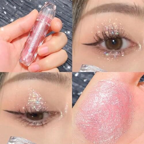 6 Color Diamond Eye Shadow Nude Metal Shimmer Glow Glitter Single Liquid Eyeshadow Beauty Cosmetics Makeup Pigment Accessories