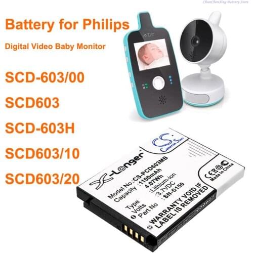 Cameron Sino 1100mAh Battery N-S150, SN-S150 for Philips SCD603, SCD-603/00, SCD-603H