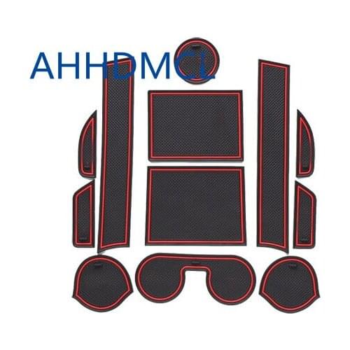 Car Anti-Dirty Pad Door Groove Gate Slot Cup Armrest Storage Pad Anti-Slip Mat For Peugeot 4008 2012 2013