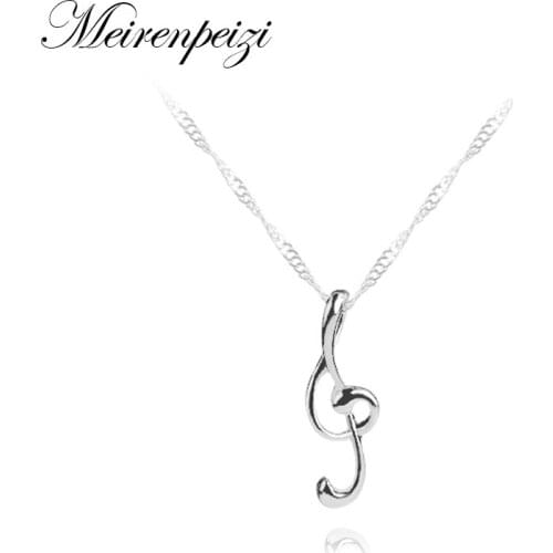 Treble Clef Necklace Womens Alloy Love Music Note Fashion Pendant Chain Necklaces Music Lovers Gift