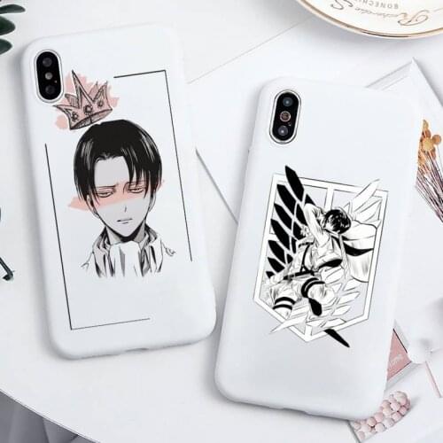 Hot Attack on Titan Anime Phone Case Candy Color White for iPhone 11 pro XS MAX 8 7 6 6S Plus X 5S SE 2020 XR