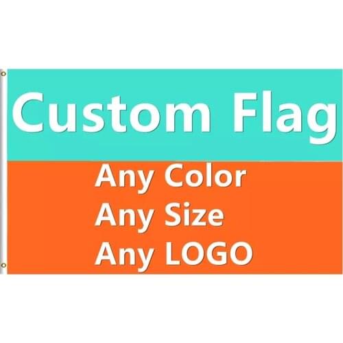 Custom Digital Print 2x3ft/3x5ft/ 4x6ft Any Logo 100D Polyester Outdoor Sport Parade Home Decoration