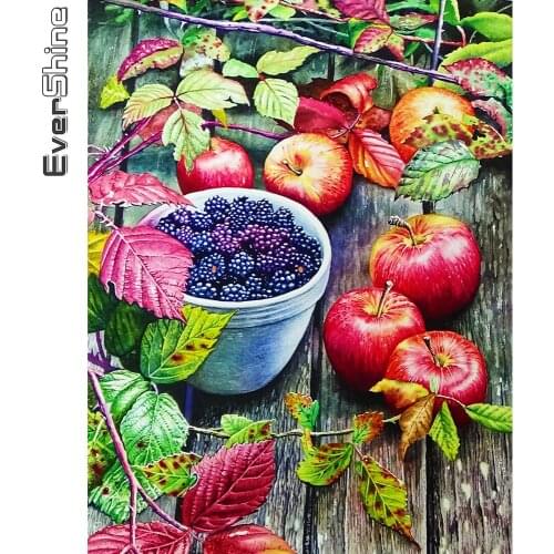 Evershine 5D DIY Diamond Painting Fruit Mosaic Art Diamond Embroidery Landscape Cross Stitch Kit New Arrival Home Decoration