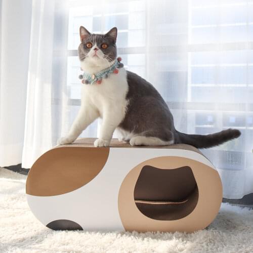 Cat tunnel cat claw board corrugated nest cat claw board cat pet toys cat climbing frame pet house tree cardboard cat scratcher