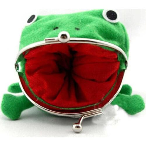 1PCS Cartoon Frog Coin Holder Purse Wallet Shape Fluff Clutch Cosplay Green Mini Purse Pouch new hot