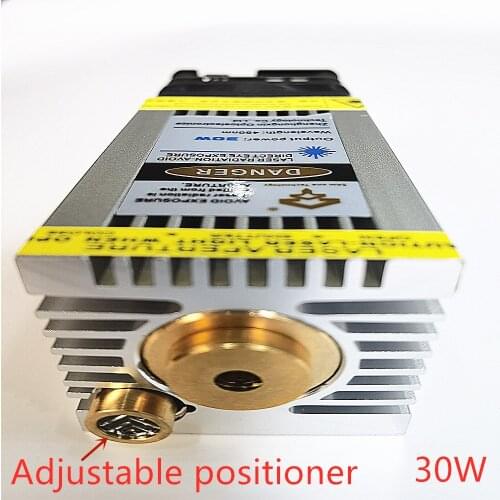 Actual 30W laser head, blue laser module, super fast engraving of stainless steel and oxidized metal, actual power, with PWM TTL