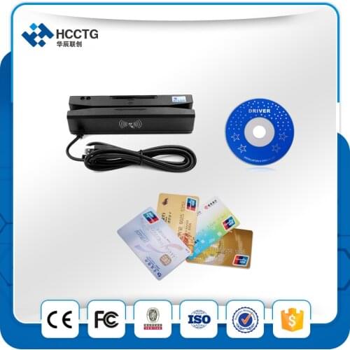 HCC110 IC NFC Magnetic track 1 2 3 tracks 13.56 MHz Multi MSR USB Chip RFID Smart Card Reader HCC110