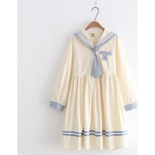 Sailor Collar jk uniform Japanese kawaii girl sweet lolita dress vintage student College dress loli cosplay gothic lolita JK