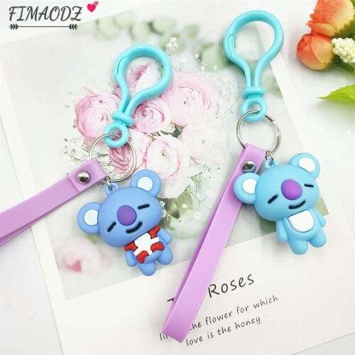FIMAODZ Cute PVC Koala Keychain Cartoon Animal Pendant Exquisite Car Key Chain for Kids Koala Lovers Keyring Christmas Gift