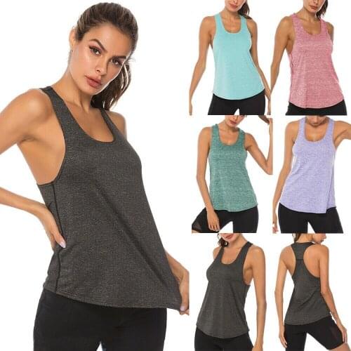 2019 New Style Solid Summer Women Yoga Gym Training Workout Sleeveless O Neck Fitness Exercise Yoga Shirts