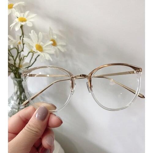 Transparent Spectacle Frame For Men Women Glasses Anti-fatigue Cat Eye High Quality Computer eyeglasses men Retro Optical Lens