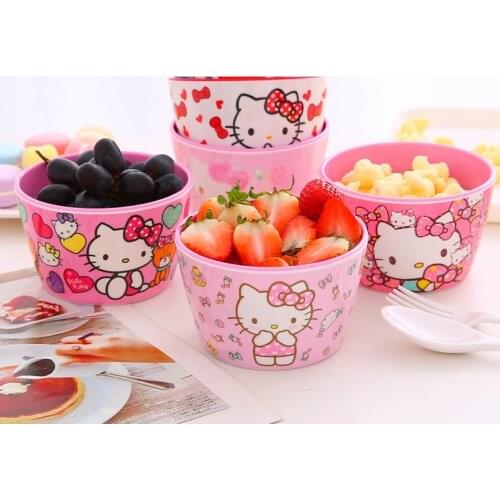 Original Cartoon Children Cat Bowl Toy For Girl Gift Kitchen Accessories Hellokitty Baby Bowl Toys Children