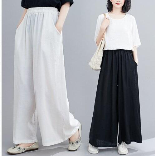 Autumn Women Sweatpant Linen Quickly Dry Wide Leg Loose Sport Pant Running Jogger Fitness Gym Workout Casual Pant Activewear