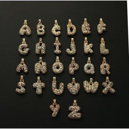 Luxury A-Z Alphabet Pendant Zircon Punk Hip Hop Rock Fashion Woman Man Initial Name Necklace Pendant Party Jewelry Gifts