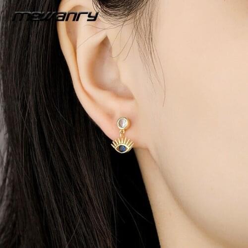 Mewanry Prevent Allergy 925 Sterling Silver Earrings Summer New Trend Elegant Creative Unique Demon Eyes Zircon Jewelry Gifts