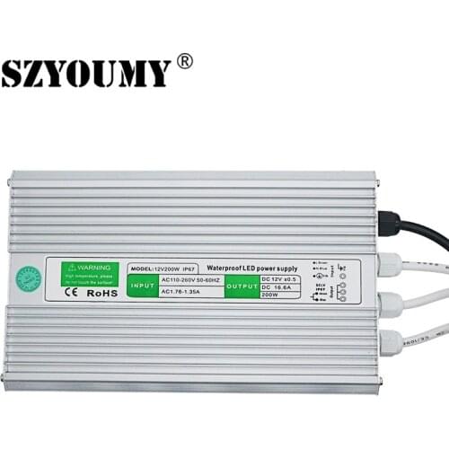 SZYOUMY 200W 250W Waterproof LED Power Supply Led Driver Lighting Transformers Outdoor Use Output DC12V Input AC110/170V~260V