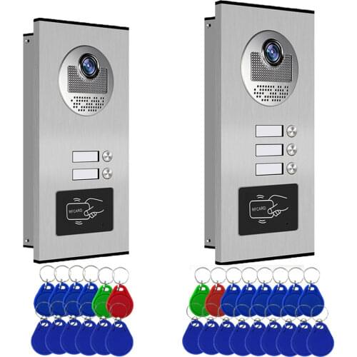Video Door Phone Doorbell Camera Outdoor Unit RFID Keyfobs Unlock for Low-rise Building Multi Apartment Video intercom System