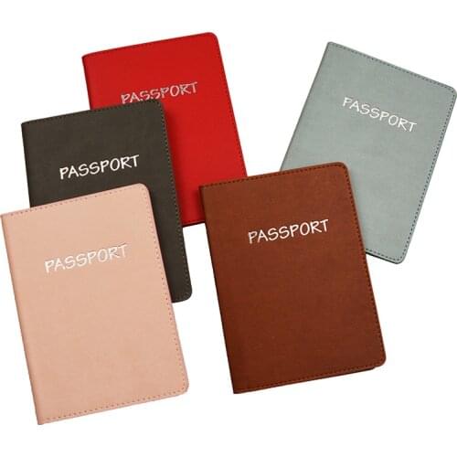 High Quality PU Leather Passport Holder with Multi ID Card Slots Flight Tickets Cheque Note Passport Covers custom accept