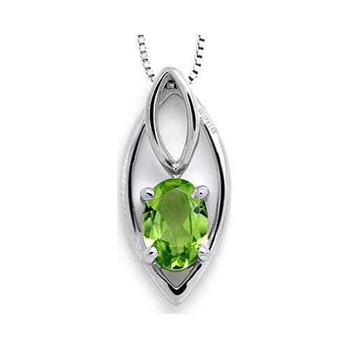 CoLife Jewelry VVS Grade Peridot Necklace Pendant 5mm*7mm Natural Peridot Pendant 925 Sterling Silver Peridot Jewelry
