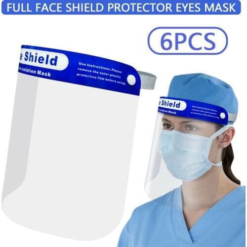 Outdoor Convenient Equipment 6PCS Full Face Protector Kitchen Oil Splash Anti-smoke Face Shield Protective Facemask