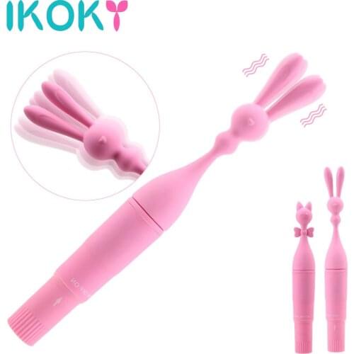 IKOKY Erotic Nipple Massager Lick Clitoris Vagina Stimulator G-Spot Vibrator Sex Toys for Women Orgasm Vibrating Sticks