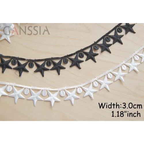 1yard Width:3cm Cute Stars and Dots Delicate Lace Garment Embellishment Lace Water Soluble Design Lace (ss-317)