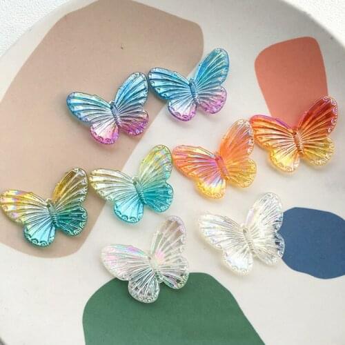 10Pcs Kawaii 3D Fairy Garden Butterfly Resin Accessories Flatback Cabochon Scrapbooking DIY Jewelry Making Charms Decoration