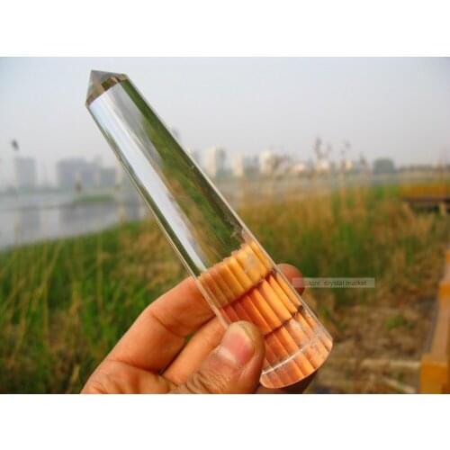 157g 24 SIDED NATURAL CLEAR ROCK QUARTZ CRYSTAL HEALING POINT SUPER