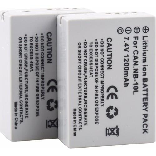 2Pcs For Canon NB10L NB 10L NB-10L Battery For PowerShot G1X G15 G16 SX40HS SX50HS SX60HS SX40 SX50 SX60 HS Digital Camera