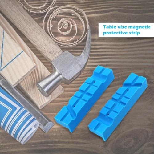 2pcs Magnetic Bench Vice Jaw Pad Multi-groove Mill Cutter Vise Holder Grips