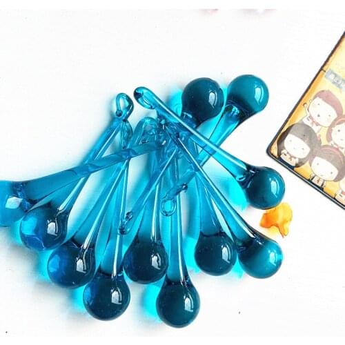 20pcs/lot 20x80mm Aqua Crystal Glass Raindrop Prism Pendant Chandelier Parts Glass Chandelier Crystals Hanging Lighting Parts
