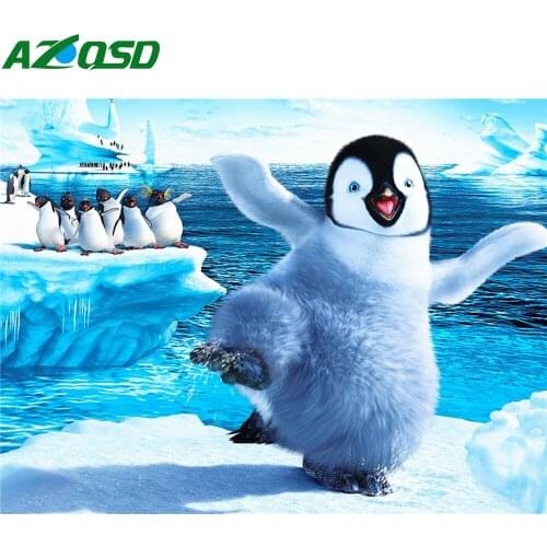 AZQSD Full Square Diamond Embroidery Animal Wall Decoration Diamond Painting 5d Winter Rhinestones Pictures Full Display Gift