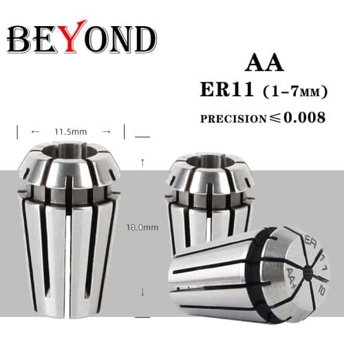 BEYOND ER ER11 1-7mm AA Spring Collet Chuck High Precision Elastic 0.008 For CNC Engraving Machine Milling Lathe HRC48