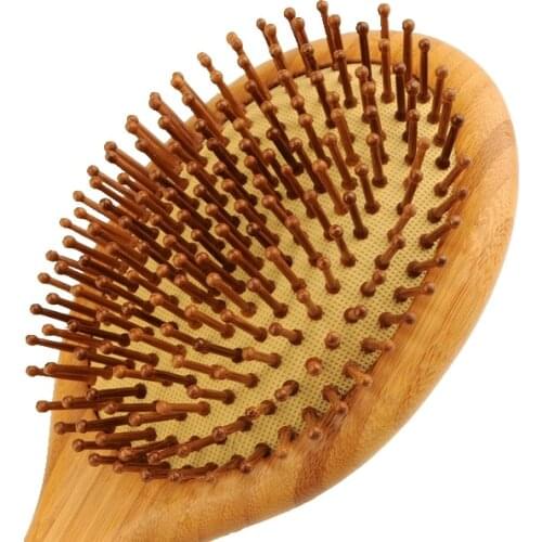 Wooden 179 Pin Carbonized Teeth Hair Massage Scalp Eco Brush