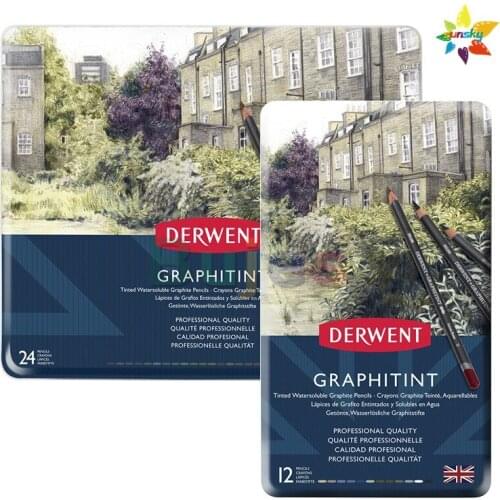 6 12 24 color Derwent Graphitint Water soluble color lead graphite color pencil dream soft tone professional water color pencil