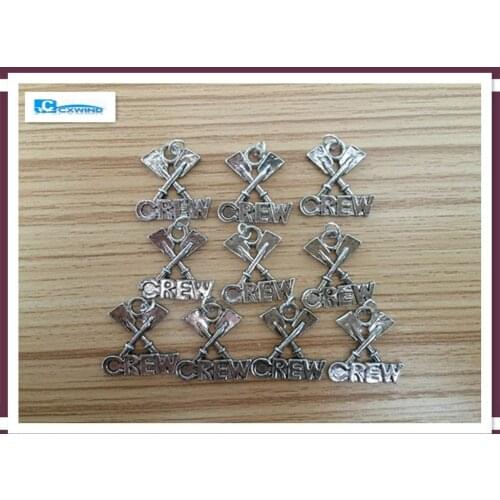 Kinitial 10pcs Designed Symbol Rowing CREW Charm Paddle Ship Boat Charms Floating Charms bijoux Pendants Jewelry DIY