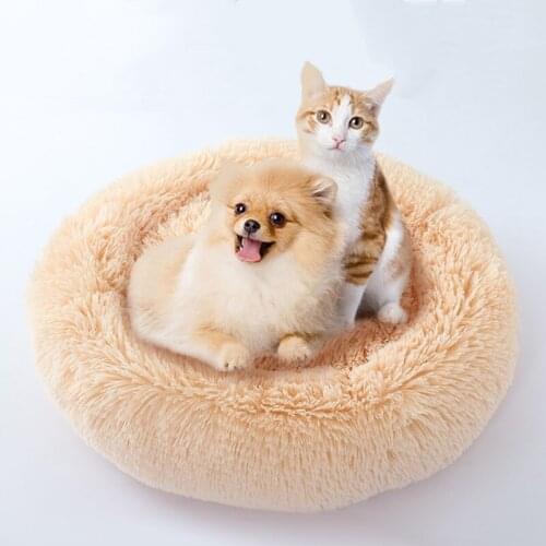 Round Dog Bed Washable Pet Cat House Dog Breathable Lounger Sofa for Small Medium Dogs Super Soft Plush Pads Products for Dogs