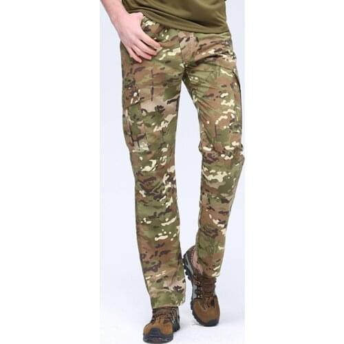 Summer Mens Camouflage Fast Dry Tactical Military Fans Pants Outdoor Climbing Sports HIking Pocket Breathable Overalls Trousers