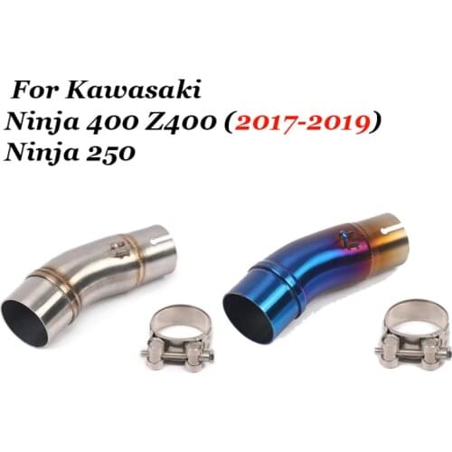 Motoparty Motorcycle medium exhaust pipe for Kawasaki Ninja 250 Ninja 400 Z400 Ninja400 2017 2018 2019 connection pipe Slip-On