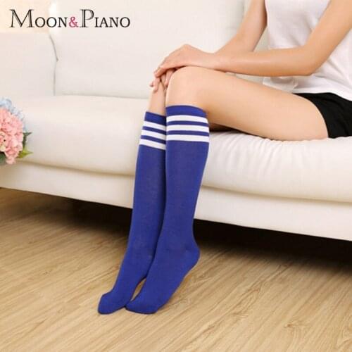Knee Socks Candy Color Stitching Party Dance Sports And Leisure Warm Breathable Sweat-Absorbent Japanese College Style Unisex