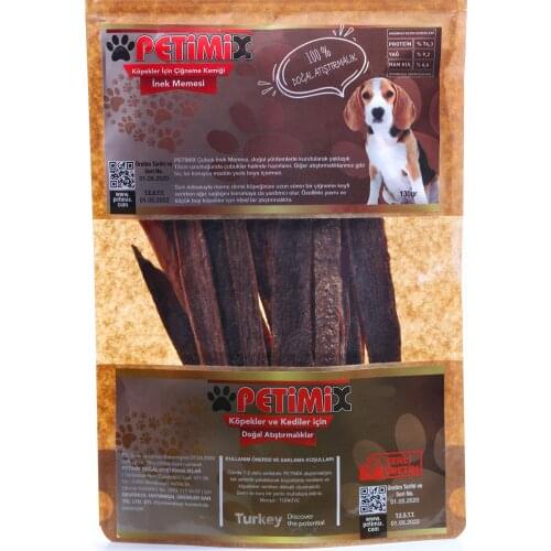 Petimix Udder Sticks From Cow Chewing Bones Natural Snacks for Pets Dog Treat Dental Care 130g