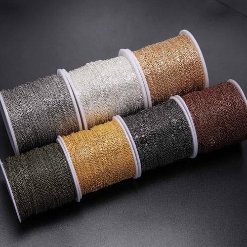 5 Meters 1.5-3.5MM Width Golden/Silver Plated Necklace Chain for Jewelry Making Findings DIY Necklace Bracelet Chains Supplies