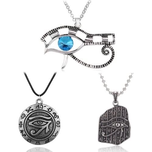Dropshipping Eye of Horus Egyptian Sun God Symbol Pendant Necklace Rune Eye Necklaces Punk Style Jewelry For Gifts Pendant
