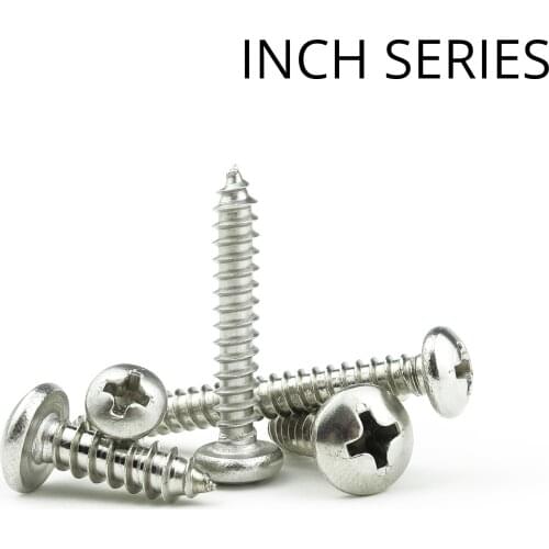 INCH SERIES Self-Tapping Drilling Screws 304 Stainless Steel Tornillos Sheet Metal Screw Wood Screws Pan Head Phillips