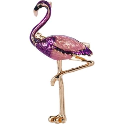Cute Enamel Flamingo Brooches Unisex Women and Men Brooch Pin Bird Animal Broches Fashion Dress Coat Accessories