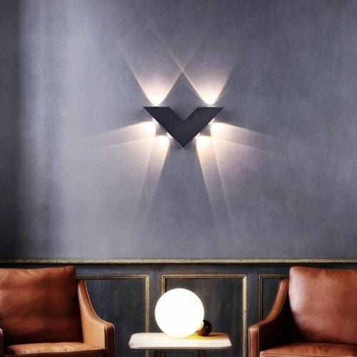Modern Creative V Shape Outdoor LED Wall Lamp Decoration Hotel Shop Corridor Porch Light Waterproof Balcony Terrace Gate Sconce